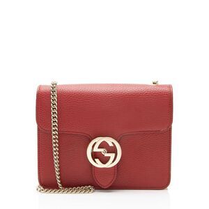 Gucci Grained Calfskin Interlocking G Small Shoulder Bag